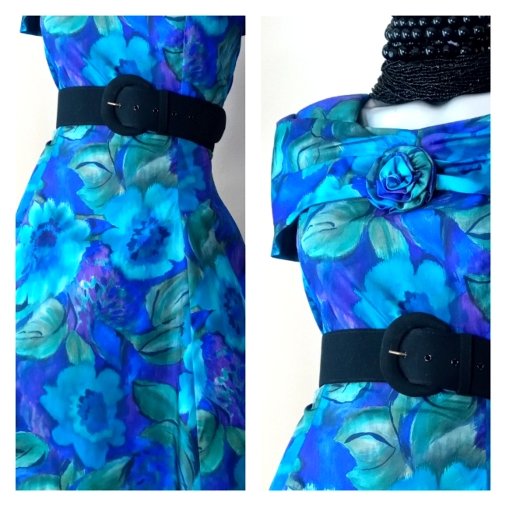 DARK FLORAL Academia 80S Fit/Flare VTG Mini TeaTime Rockabilly Cocktail Dress